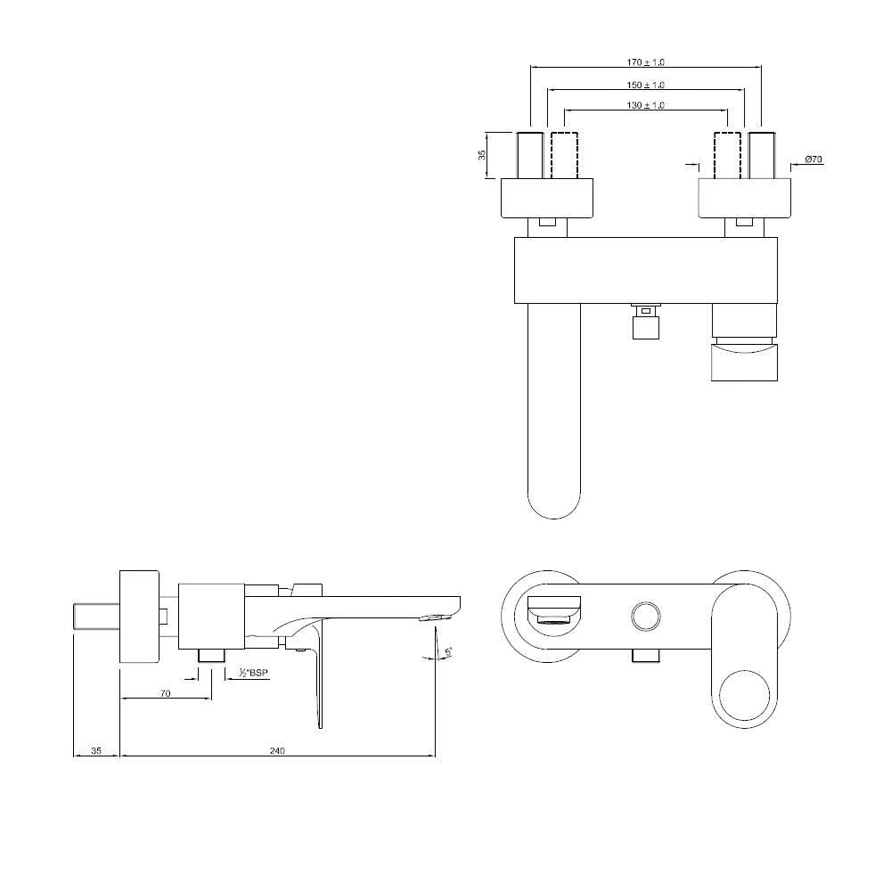 Ornamix Prime Single Lever Wall Mixer – Chrome ORP‑CHR‑10119PM