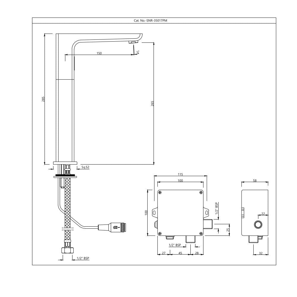 Tall Boy Sensor Faucet - Chrome SNR-CHR-35017PM