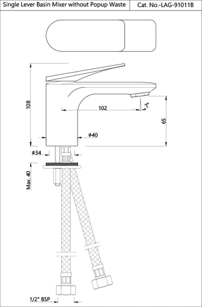 Laguna Single Lever Basin Mixer LAG‑CHR‑91011B