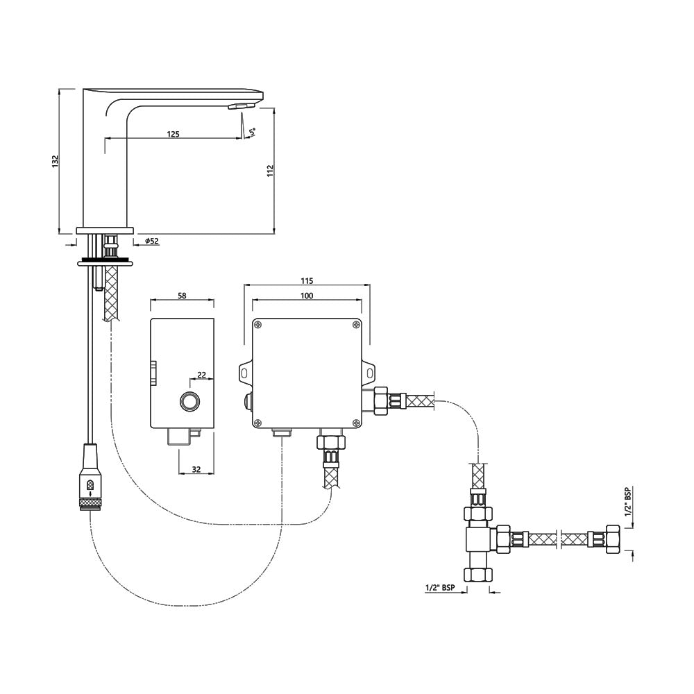 Sensor Faucet for Wash Basin - Chrome SNR-CHR-15019PMPK