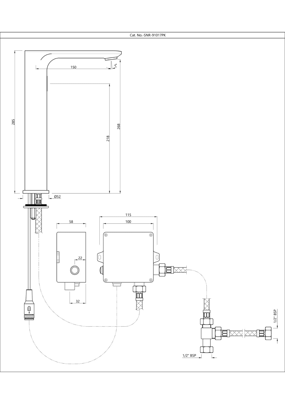 Laguna Tall Boy Sensor Faucet - Chrome SNR-CHR-91017PK