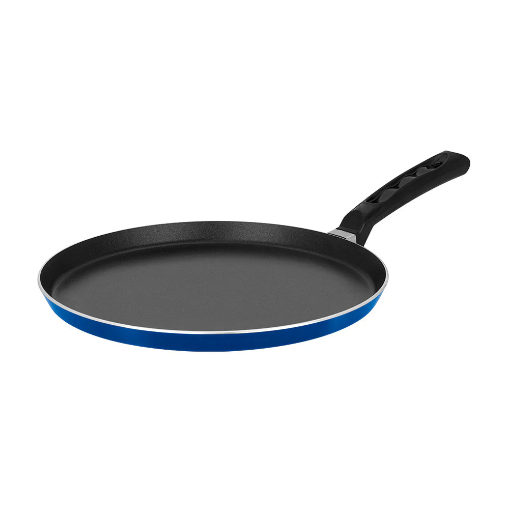 Nutrihealth 26 cm Non-Stick Aluminium Flat Griddle with Extra Thick Base, Silver Ion Coating, PFOA-Free, Non-Induction – NHFG26XT