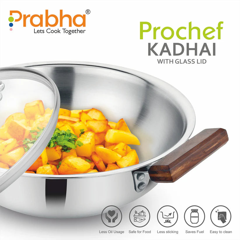 Prochef Kadhai With Lid – 2.2L, 22cm