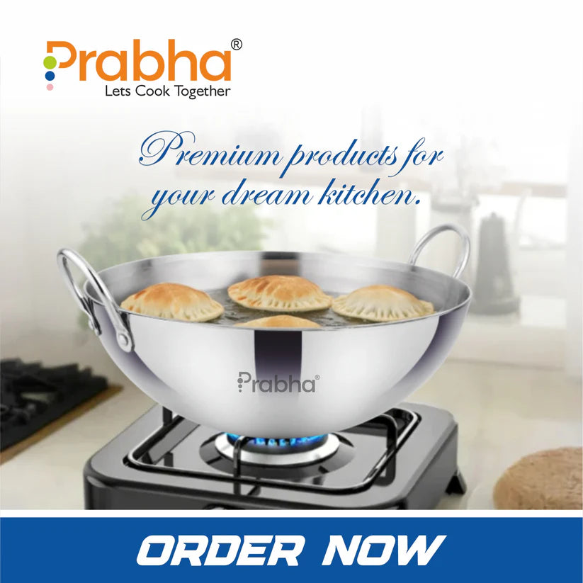 Prima Triply Capsule Bottom Kadhai Without Lid – 1.3L, 20cm