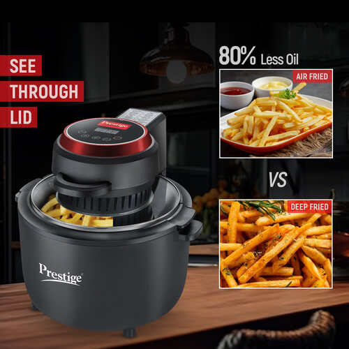 Multi-Chef All-in-One Air Fryer |80% less Oil Consumption|6.5L Capacity |1200 Watts Power|Airfry,Oven, Toast, Grill|See Through Lid|Advance Digital Display|Even Heat Distribution|Black