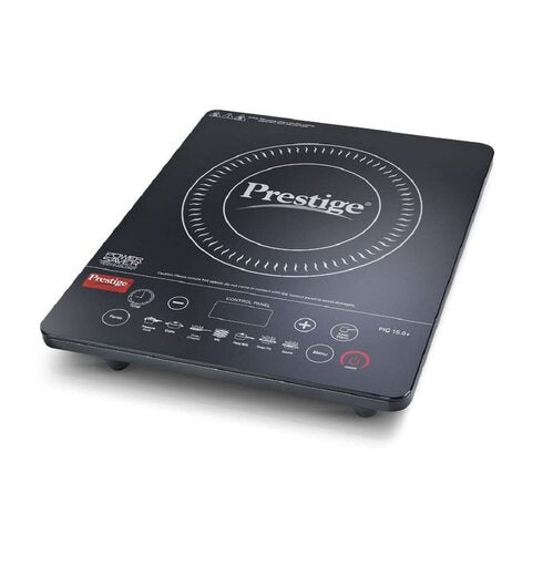 PIC 15.0+ Induction Cooktop | 1900W | Full Glass Body | Indian Menu Options | Feather Touch & Push Button Controls | Anti-Magnetic Wall | Insect-Resistant Design | Black
