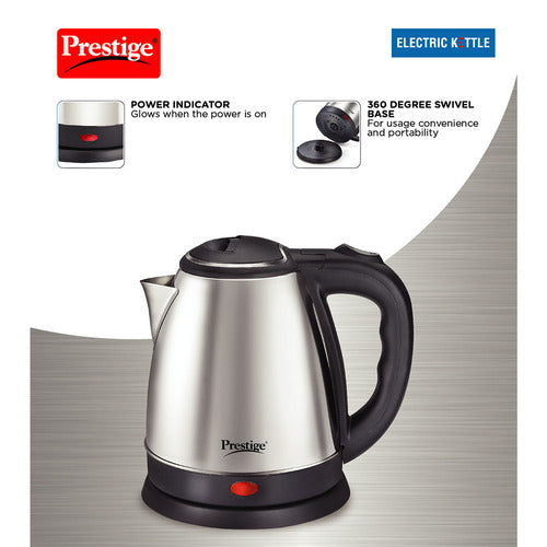 PKOSS Stainless Steel Electric Kettle 1500W, 1.8L (Silver)