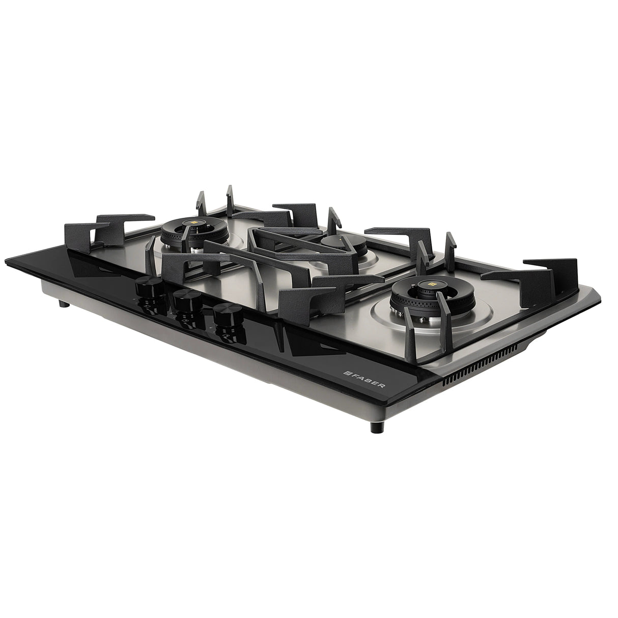 HOB INSPIRIA 903 BR AI FFD GS LPG 90 cm 3 Burner Built-In Gas Hob with Flame Failure Device, Glass & Stainless Steel