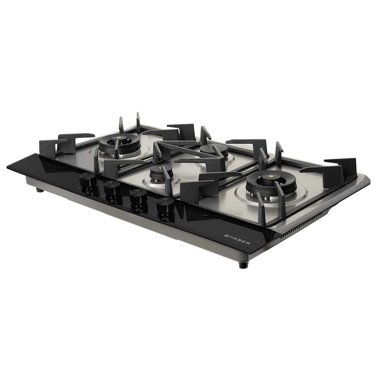 HOB INSPIRIA 904 BR AI FFD GS PNG 90 cm 4 Burner Built-In Gas Hob with Flame Failure Device, Glass & Stainless Steel