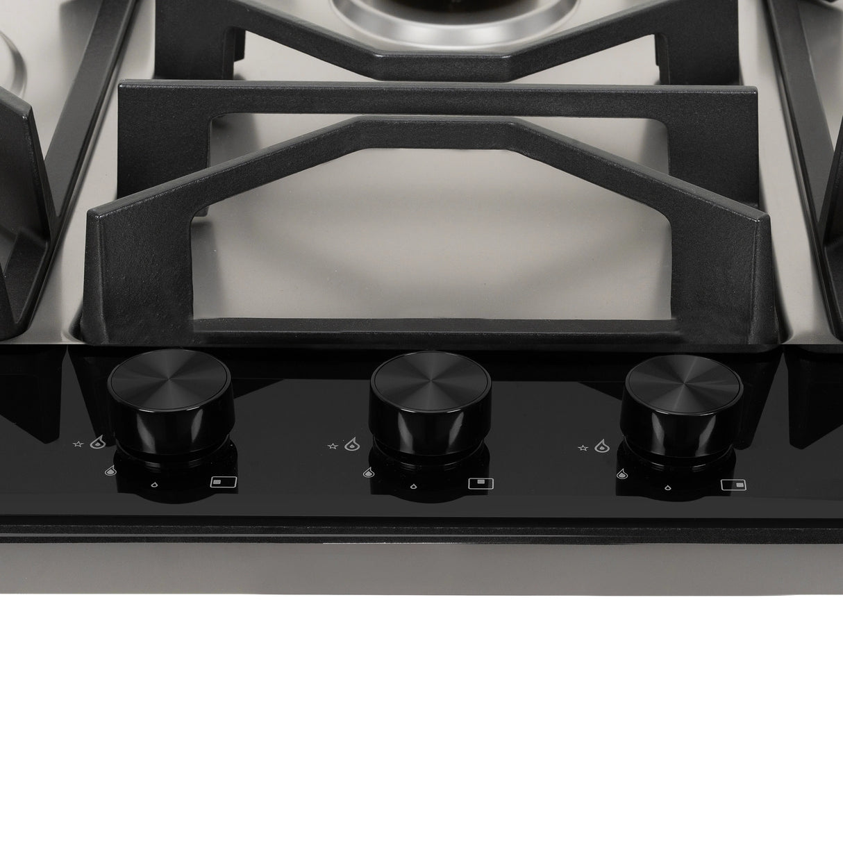 HOB INSPIRIA 903 BR AI FFD GS LPG 90 cm 3 Burner Built-In Gas Hob with Flame Failure Device, Glass & Stainless Steel