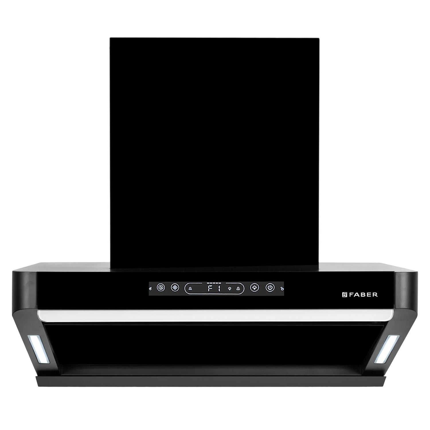 HOOD PINNACLE FL HC BK 90 Wall Mounted Chimney with 1500m³/hr Suction, Heat Auto Clean, Touch & Gesture Control - 330.0717.197