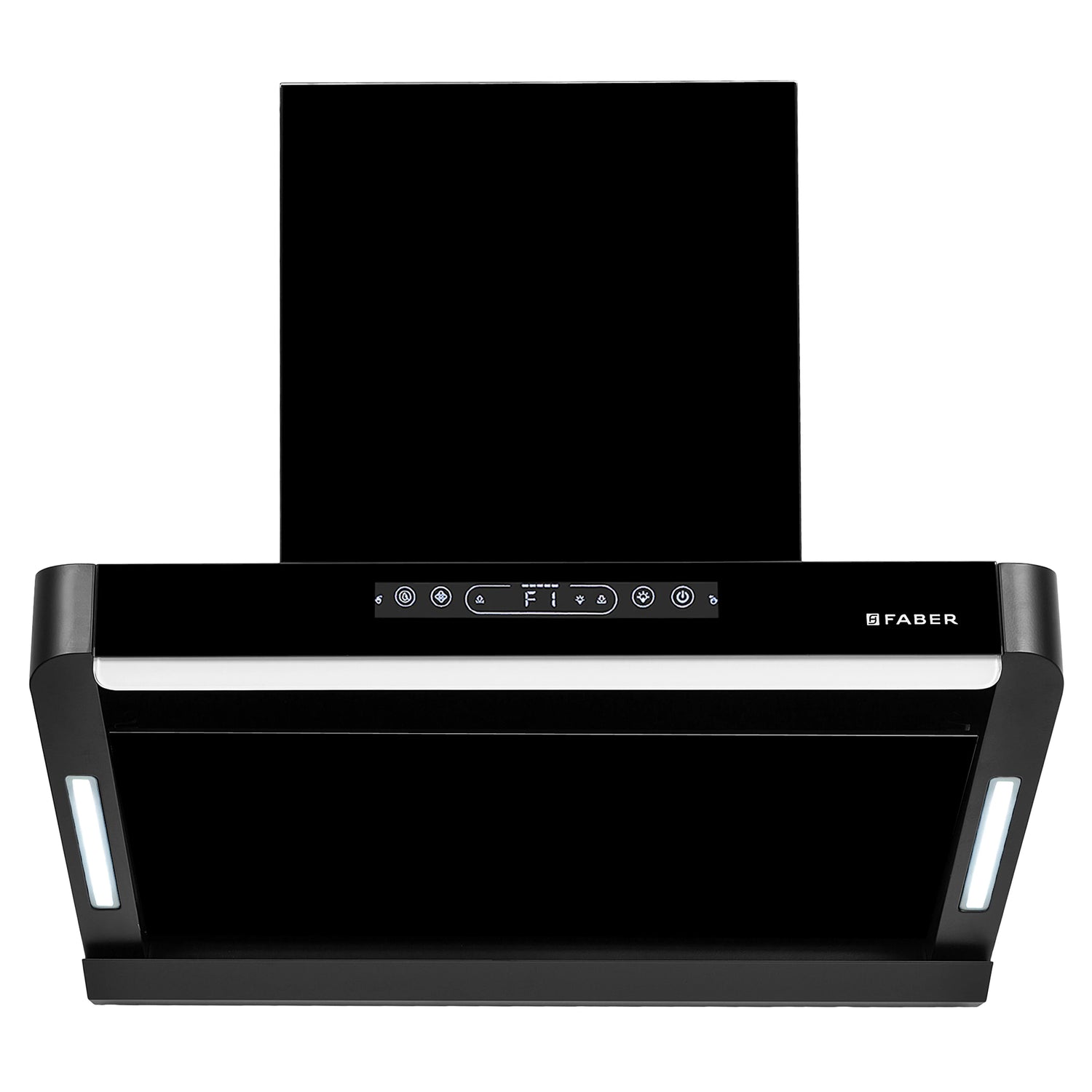 HOOD PINNACLE FL HC BK 90 Wall Mounted Chimney with 1500m³/hr Suction, Heat Auto Clean, Touch & Gesture Control - 330.0717.197