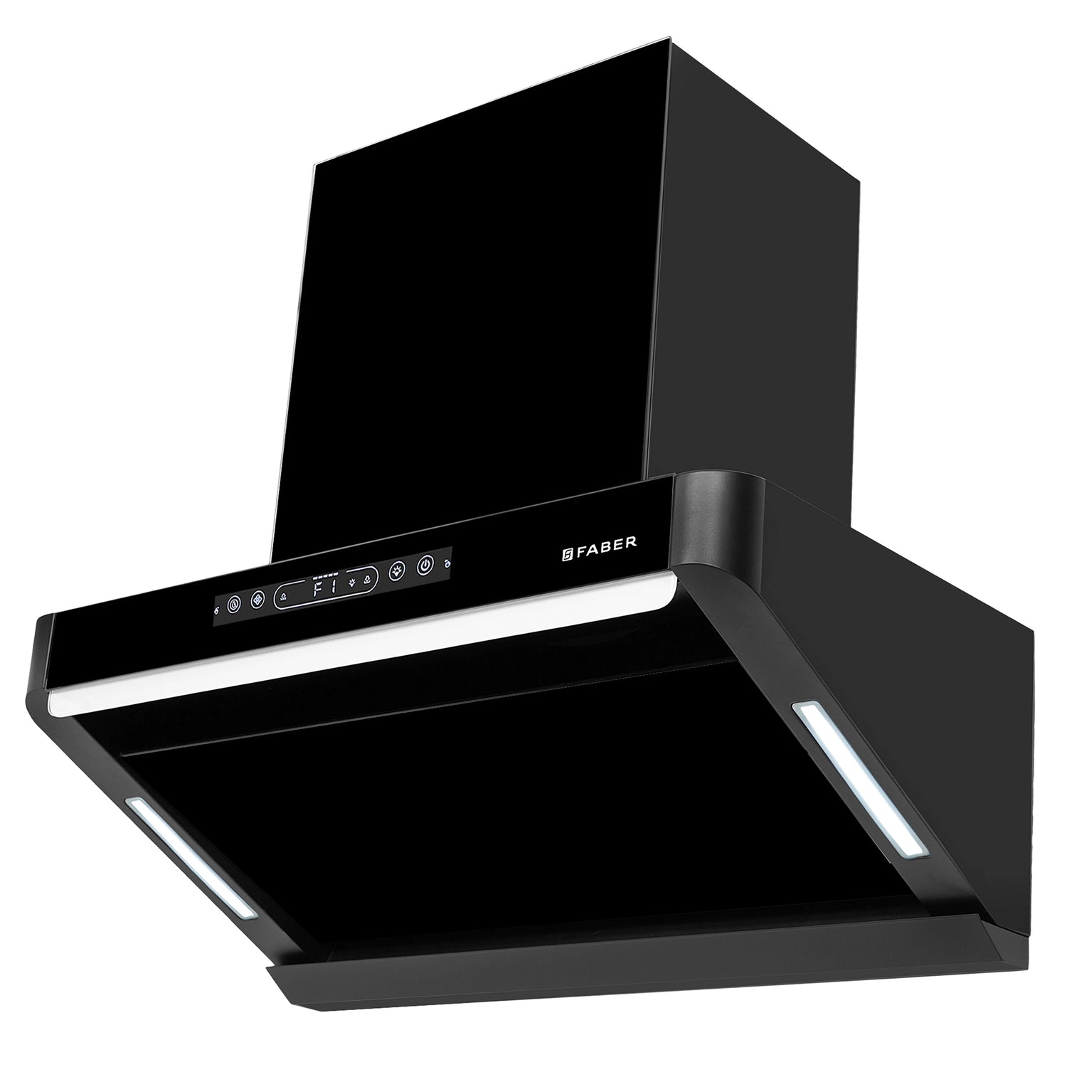 HOOD PINNACLE FL HC BK 90 Wall Mounted Chimney with 1500m³/hr Suction, Heat Auto Clean, Touch & Gesture Control - 330.0717.197