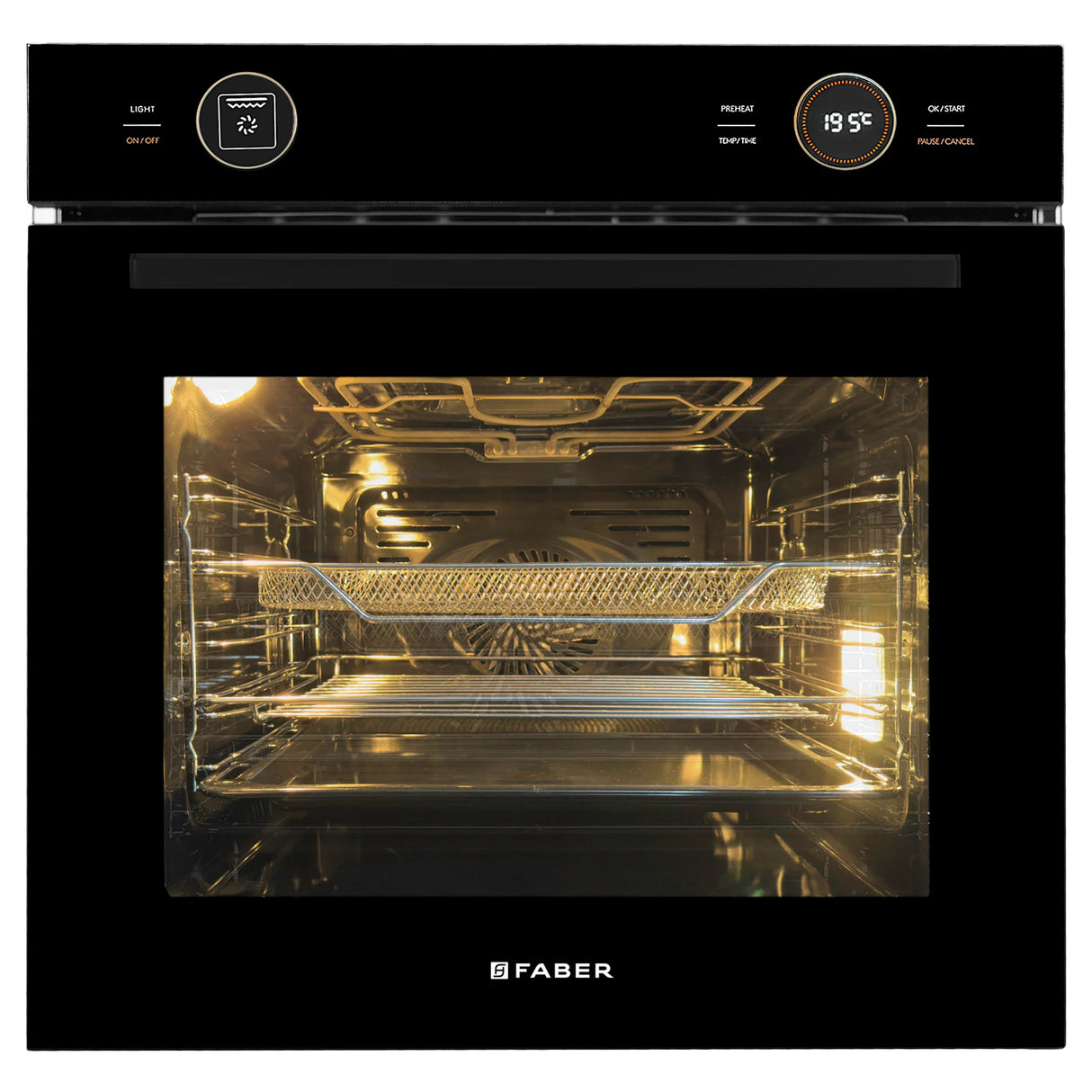 FBIO 81L 10F DIGI BK Built-In Oven with Air Fryer Function, 10 Cooking Functions & 3D Hot Air System