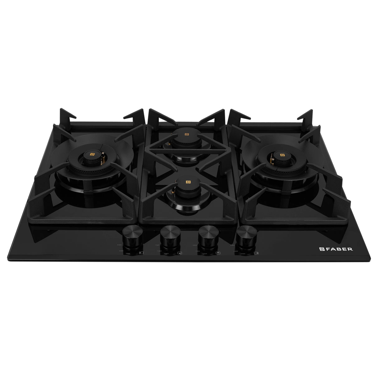 HOB INSPIRIA 754 BR AI FFD GL PNG 75 cm 4 Burner Built-In Gas Hob with Flame Failure Device, Black Glass