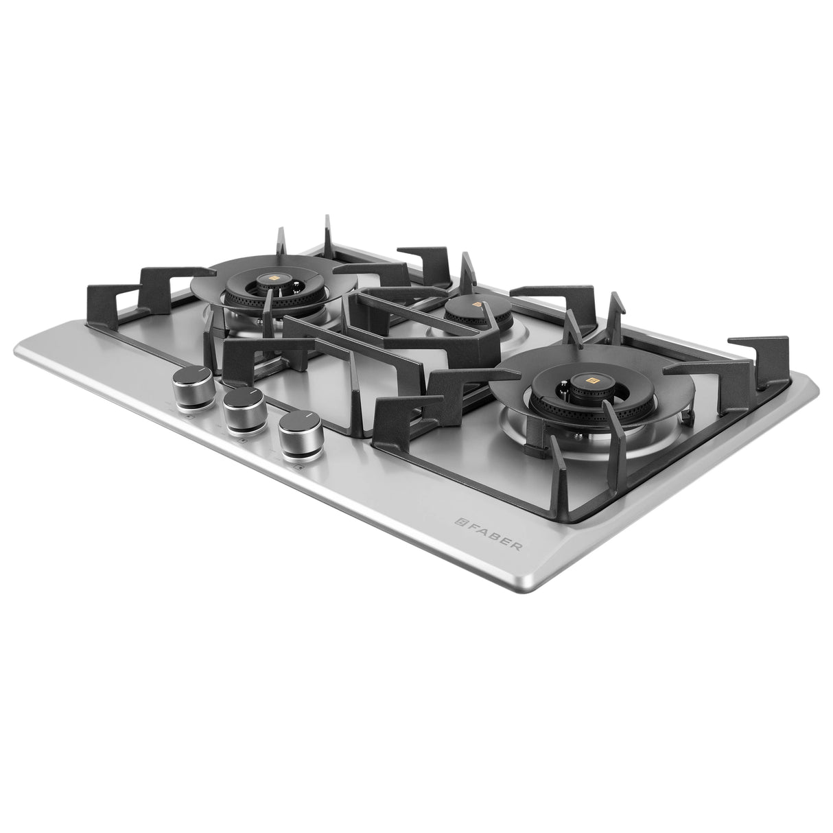 HOB INSPIRIA 753 BR AI FFD SS PNG 75 cm 3 Burner Built-In Gas Hob with Flame Failure Device, SUS 304 Stainless Steel