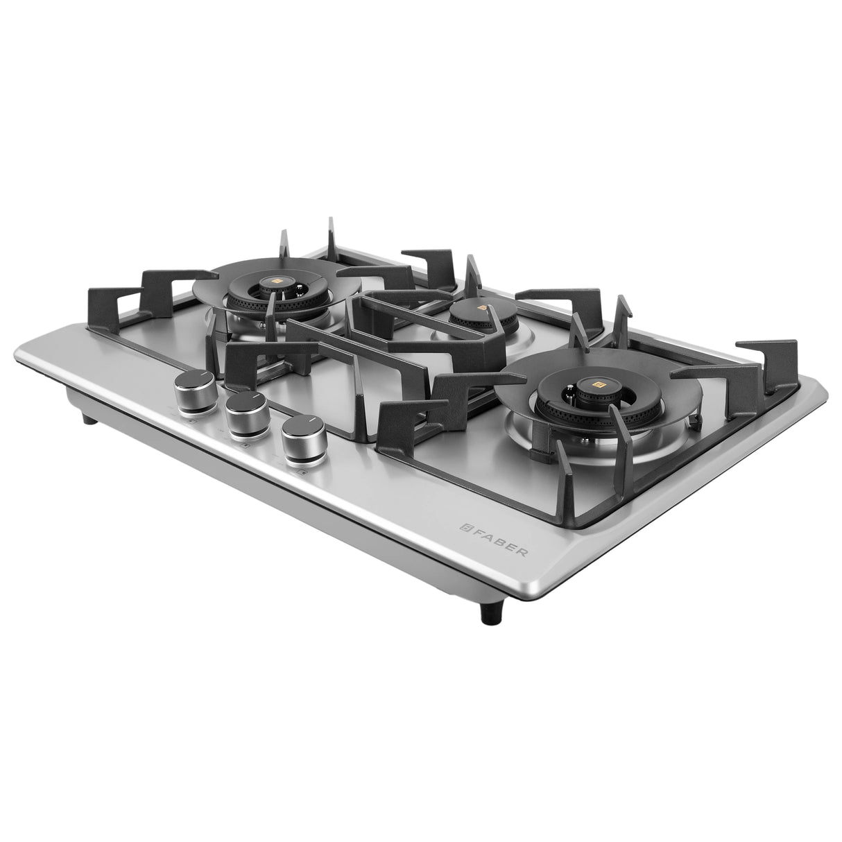 HOB INSPIRIA 753 BR AI FFD SS PNG 75 cm 3 Burner Built-In Gas Hob with Flame Failure Device, SUS 304 Stainless Steel