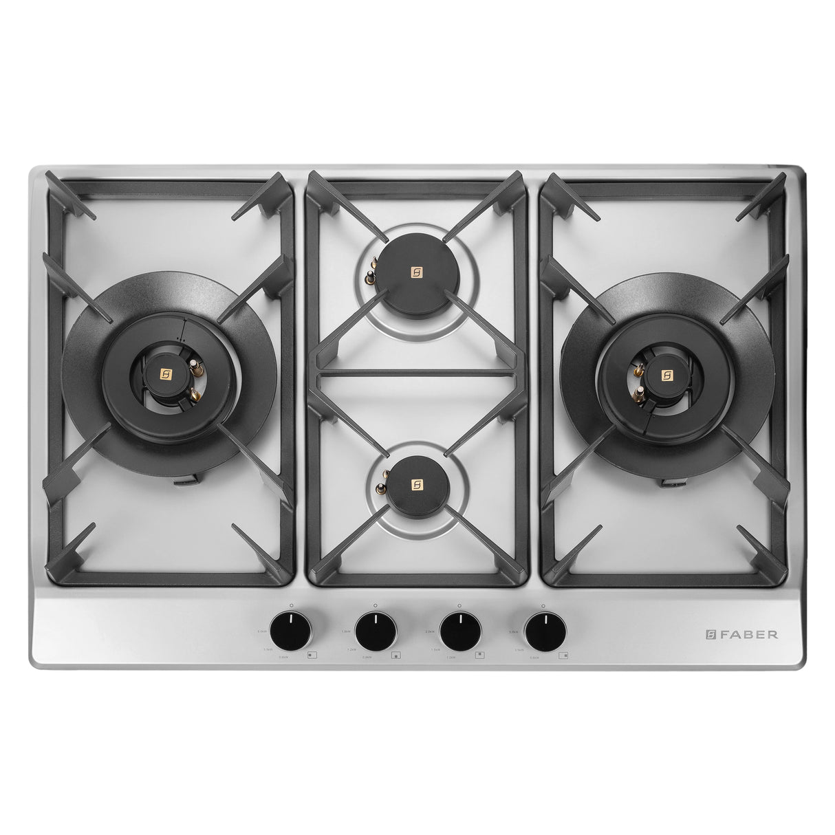 HOB INSPIRIA 754 BR AI FFD SS PNG 75 cm 4 Burner Built-In Gas Hob with Flame Failure Device, SUS 304 Stainless Steel