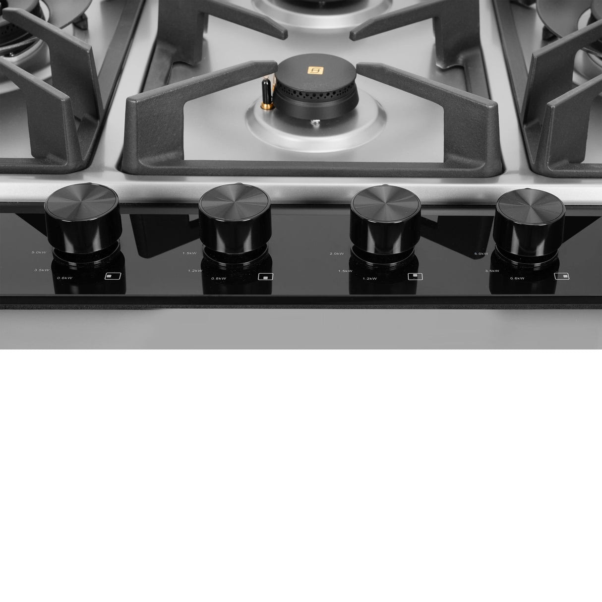 HOB INSPIRIA 754 BR AI FFD GS PNG 75 cm 4 Burner Built-In Gas Hob with Flame Failure Device, Glass & Stainless Steel