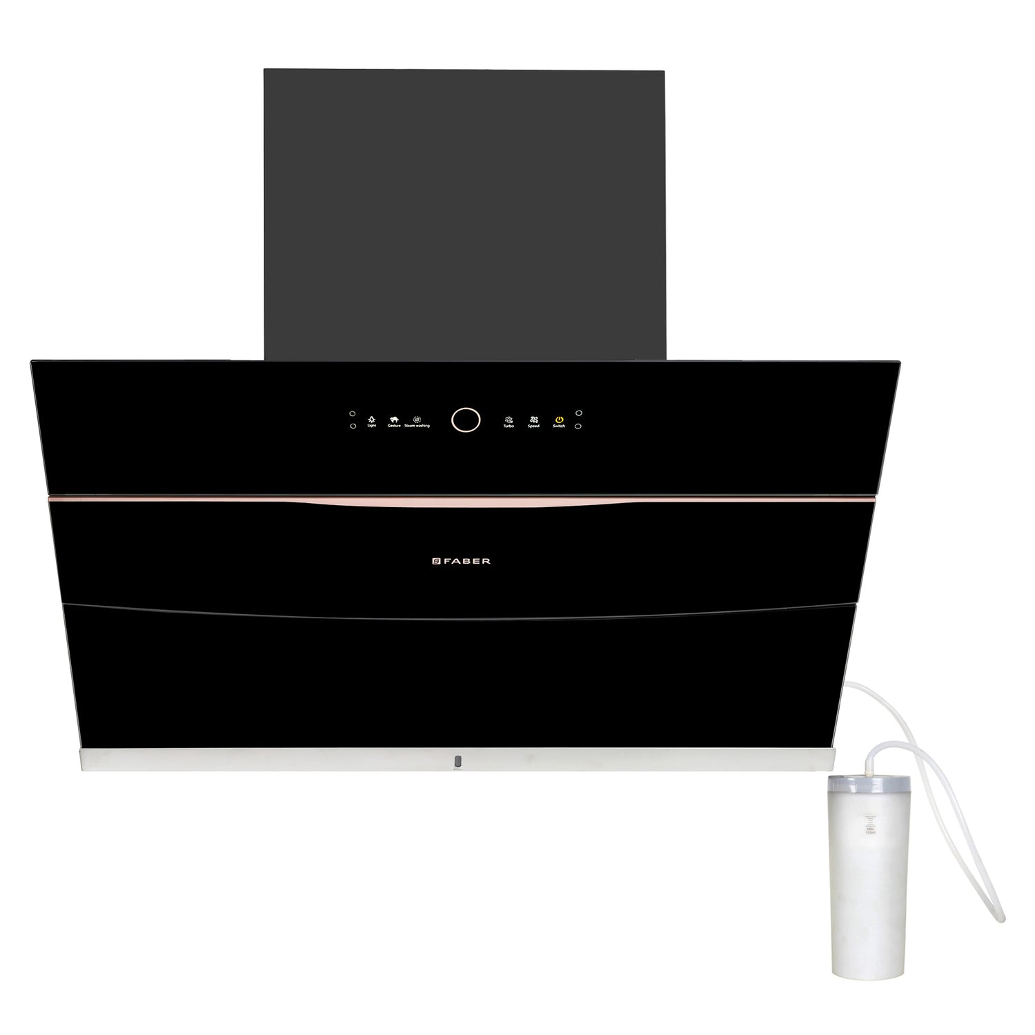 HOOD BOLT FL SW SC BK 90 N Wall Mounted Chimney with 1500m³/hr Suction, Steam Auto Clean, Gesture & Touch Control - 330.0657.934