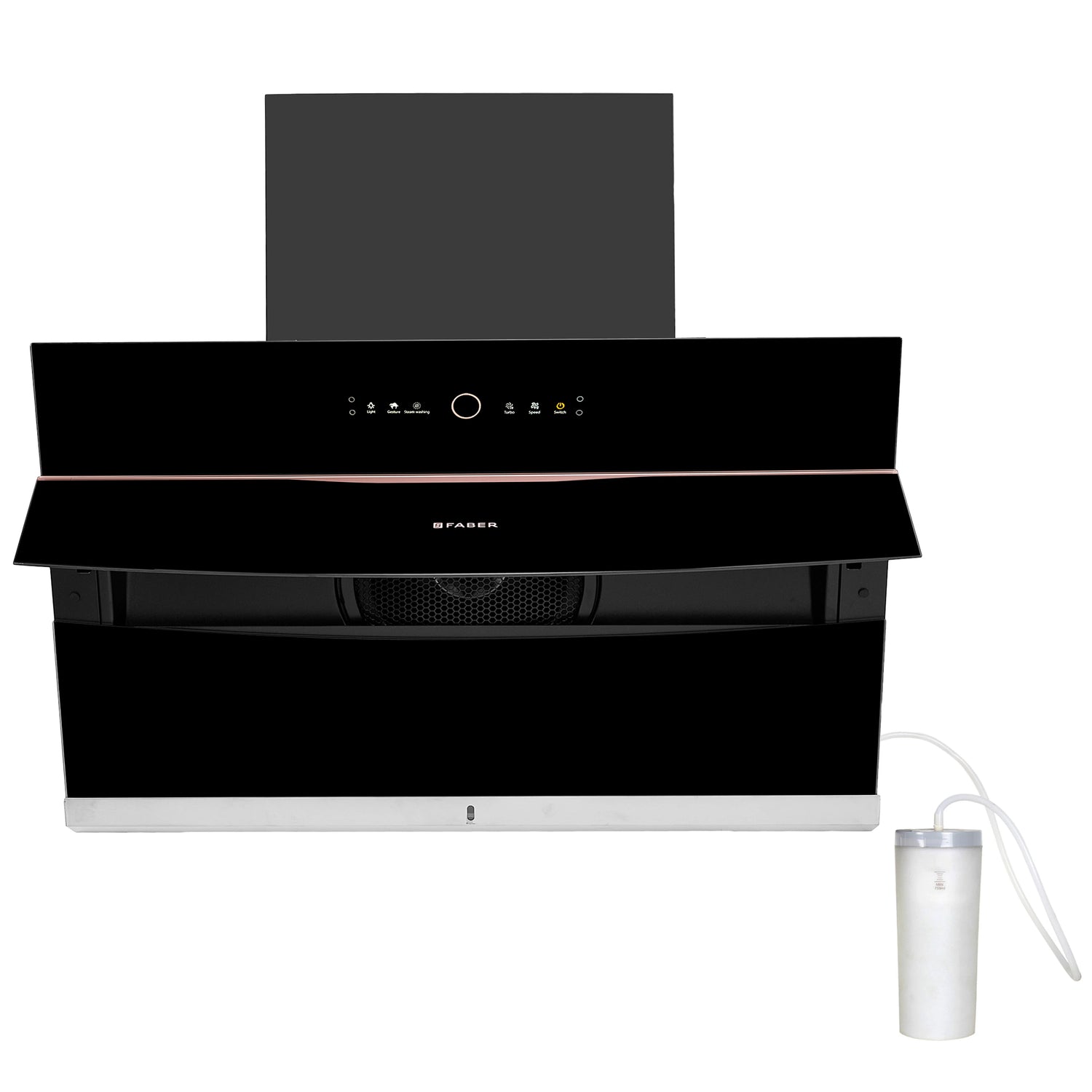 HOOD BOLT FL SW SC BK 90 N Wall Mounted Chimney with 1500m³/hr Suction, Steam Auto Clean, Gesture & Touch Control - 330.0657.934