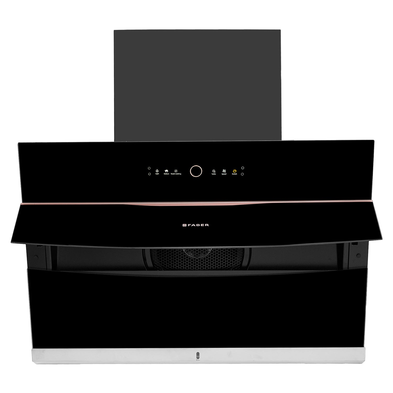 HOOD BOLT FL SW SC BK 90 N Wall Mounted Chimney with 1500m³/hr Suction, Steam Auto Clean, Gesture & Touch Control - 330.0657.934