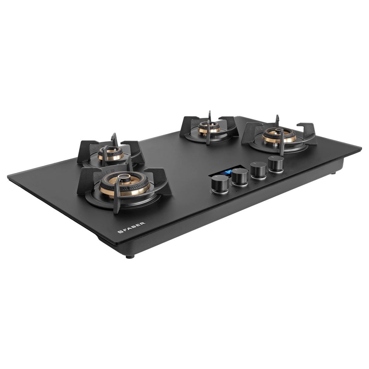Hob Innova 904 BR AI FFD 90 cm 4 Burner Built-in Gas Hob Black Glass with Timer
