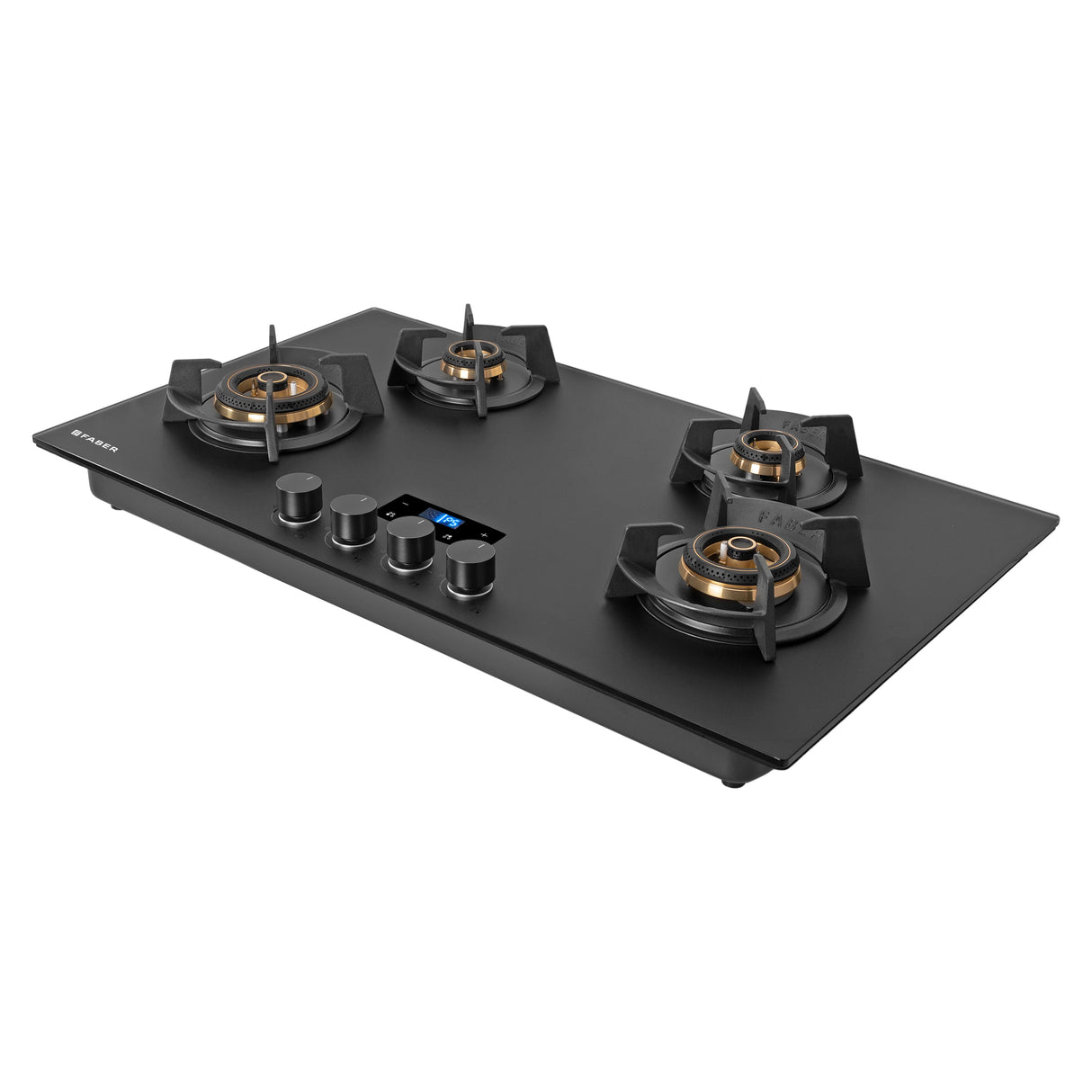 Hob Innova 904 BR AI FFD 90 cm 4 Burner Built-in Gas Hob Black Glass with Timer