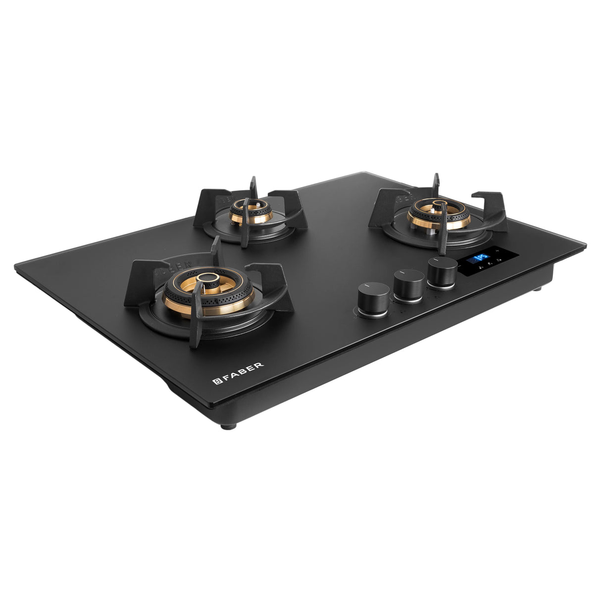 Hob Innova 753 BR AI FFD 75 cm 3 Burner Built-in Gas Hob Black Glass with Timer