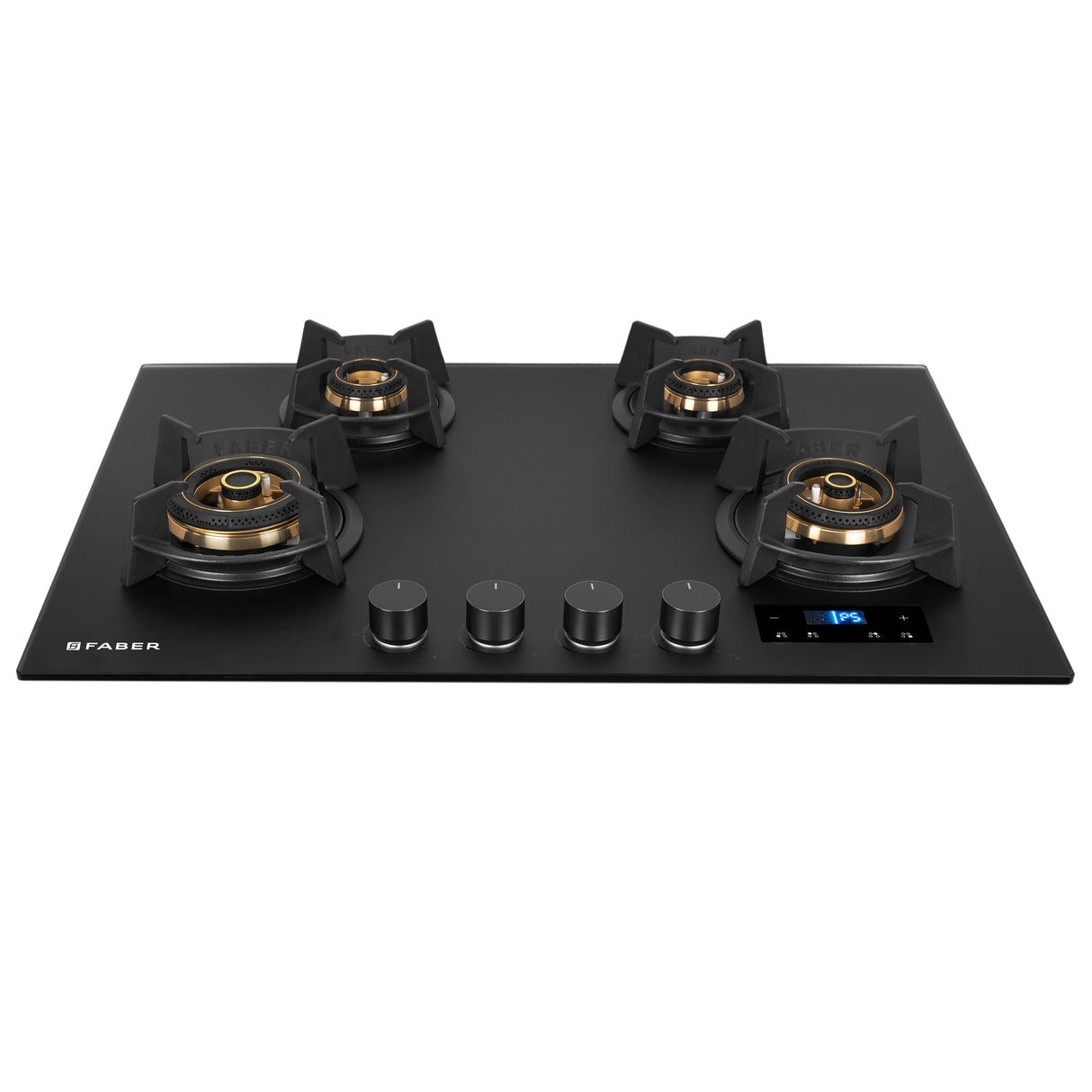 Hob Innova 754 BR AI FFD 75 cm 4 Burner Built-in Gas Hob Black Glass with Timer