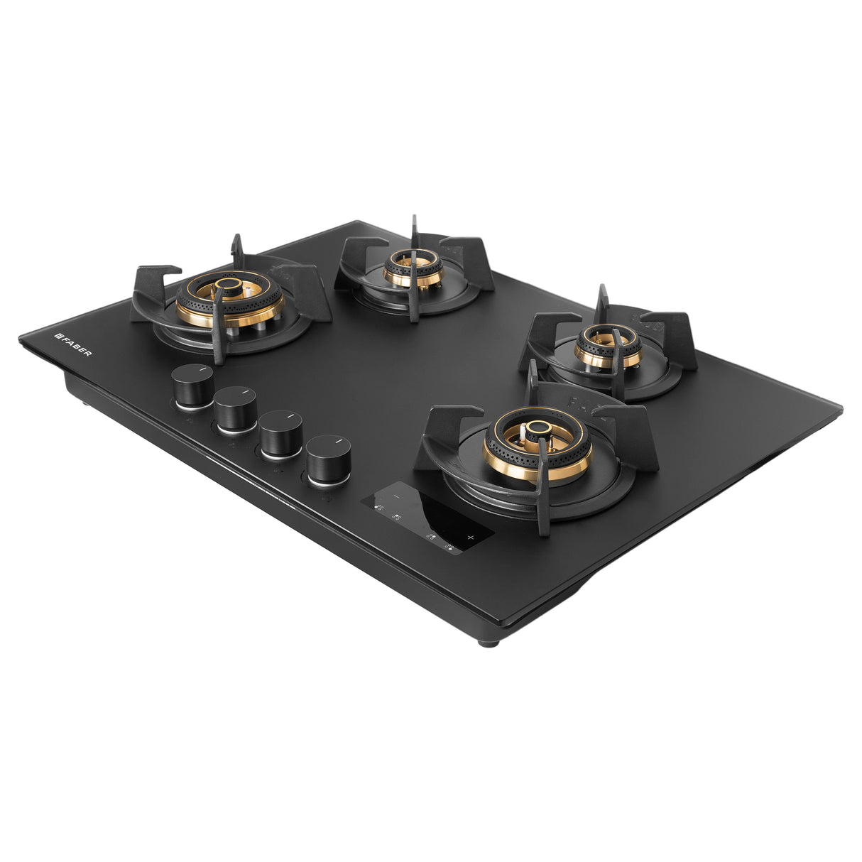 Hob Innova 754 BR AI FFD 75 cm 4 Burner Built-in Gas Hob Black Glass with Timer