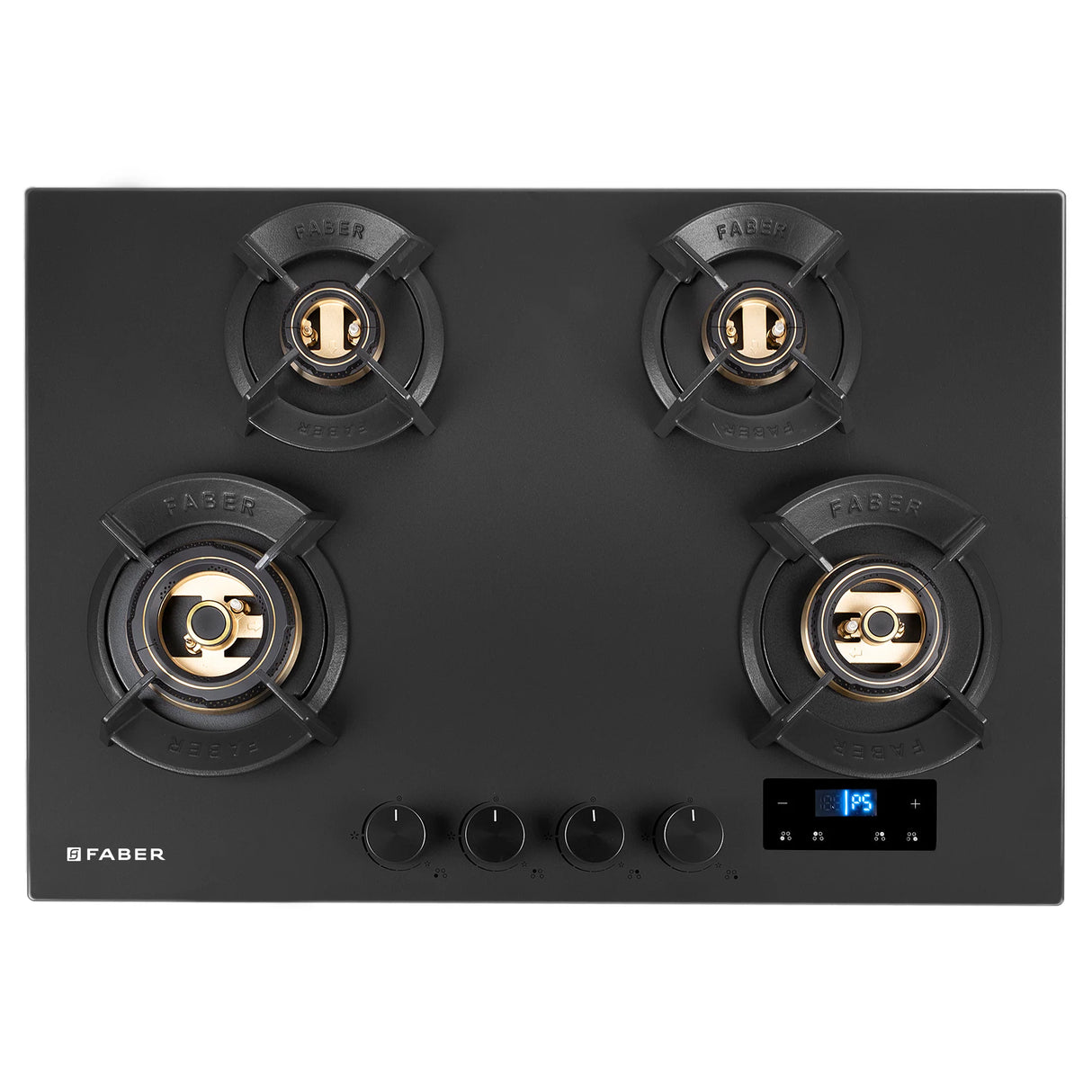 Hob Innova 754 BR AI FFD 75 cm 4 Burner Built-in Gas Hob Black Glass with Timer