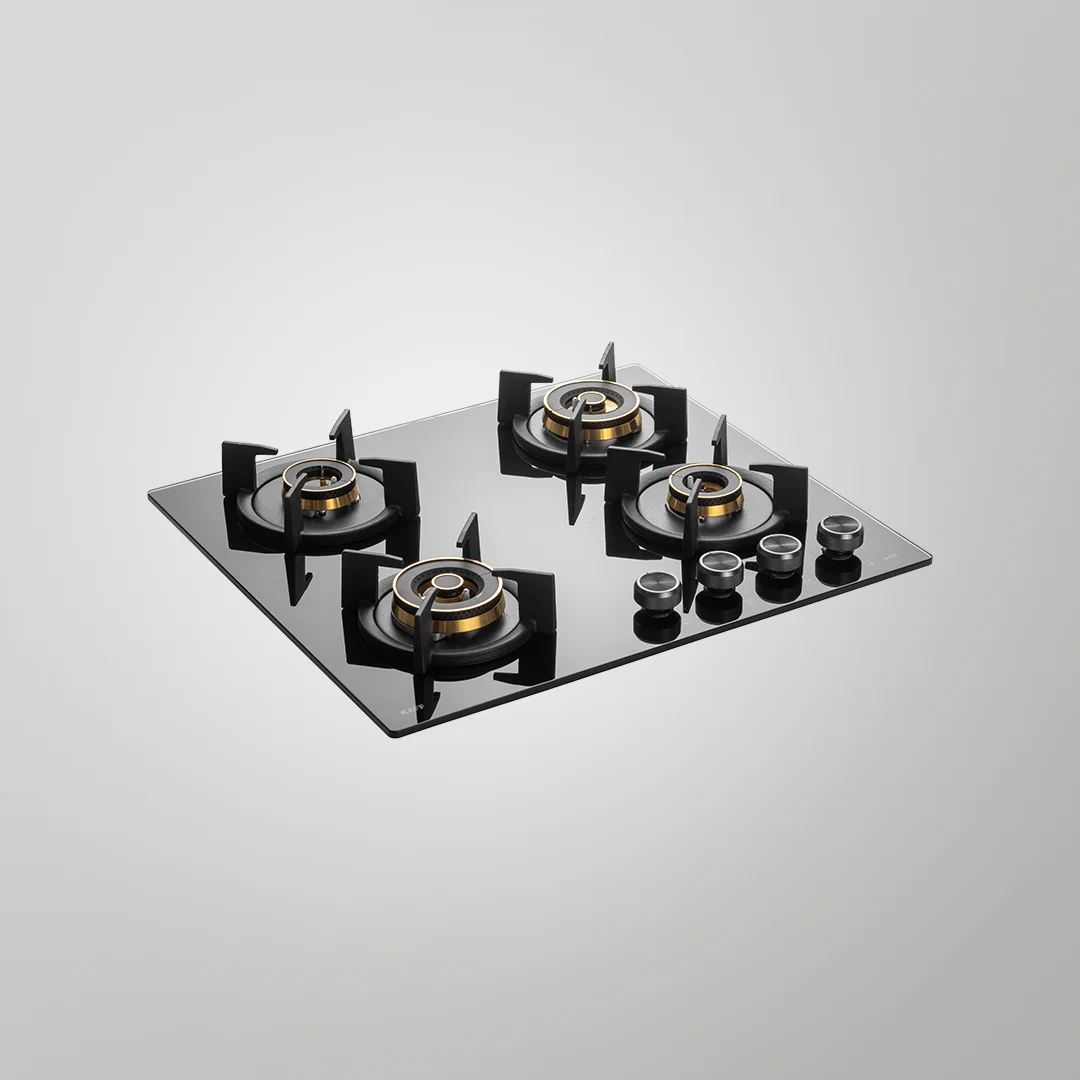 INF 604 Built-In Hob | Auto Ignition | 4 Full Brass High-Efficiency Burners | Triple & Dual Ring Burners | Flame Failure Device