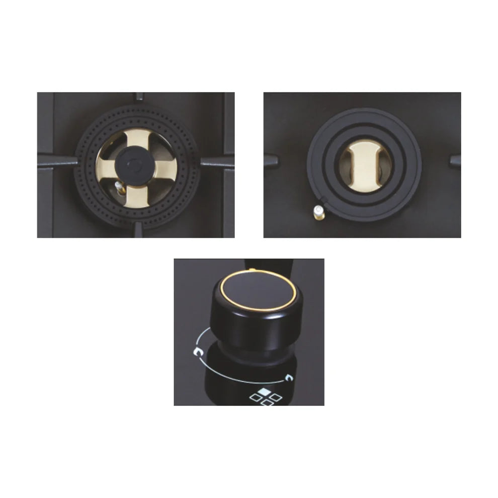 FLEXI DFS PRO FB 3B 75 DX Toughened Glass, Auto Ignition Fully Sealed 3 Burners