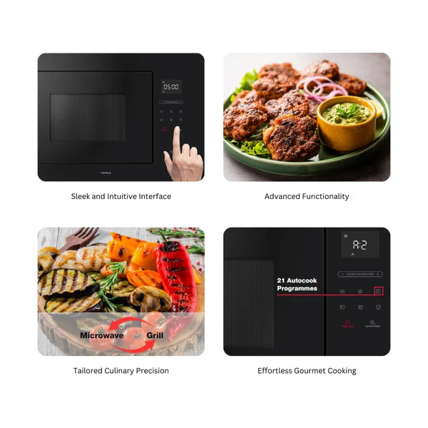 Enzo Built-In Microwave Oven – 28L, Grill Function, 21 Auto Cook Programs, Touch Control, 538.31.590