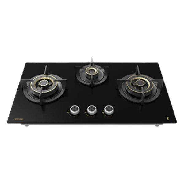 Zeta Plus 378 78 cm 3 Burner Hob – 6th Gen Brass Burners, Gunmetal Knobs, 538.41.504