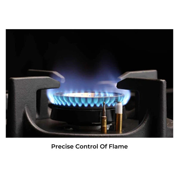 Zeta Plus 378 78 cm 3 Burner Hob – 6th Gen Brass Burners, Gunmetal Knobs, 538.41.504