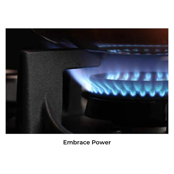 Zeta Plus 378 78 cm 3 Burner Hob – 6th Gen Brass Burners, Gunmetal Knobs, 538.41.504