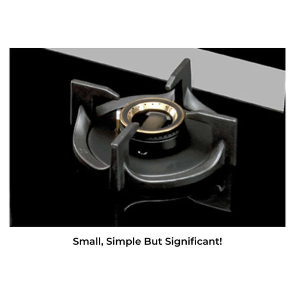 Zeta Plus 378 78 cm 3 Burner Hob – 6th Gen Brass Burners, Gunmetal Knobs, 538.41.504