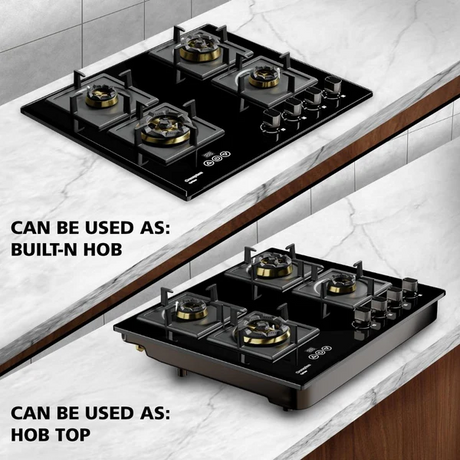Crompton HOB-OPFB604TI-MBL-Built-InGasHob 4 Burner Hob Optime Series 60 cm