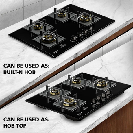 Crompton HOB-OPFB784TI-MBL-Built-InGasHob 4 Burner Hob Optime Series 78 cm