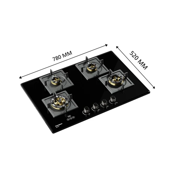 Crompton HOB-OPFB784TI-MBL-Built-InGasHob 4 Burner Hob Optime Series 78 cm