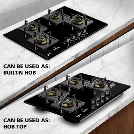 Crompton HOB-OPFB905TI-MBL-Built-InGasHob 4 Burner Hob Optime Series 90 cm