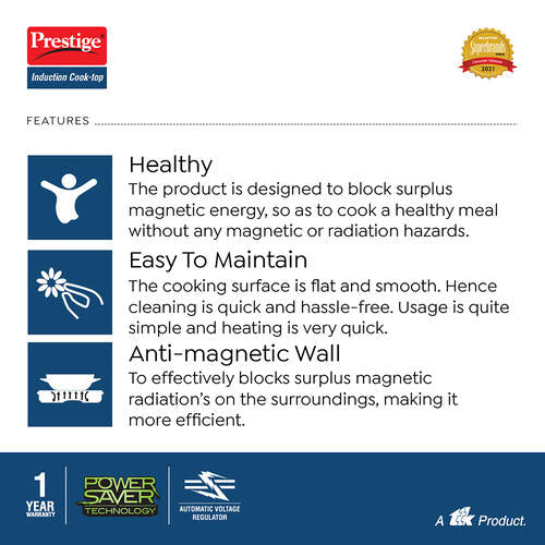 Induction Cooktop – Xpress 1200W | Preset Indian Menus | Power-Saving Technology | Durable Glass Body | Manual Ignition