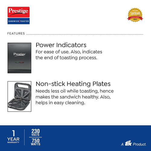 Sandwich Toaster With Fixed Sandwich Plates - PSDP 02