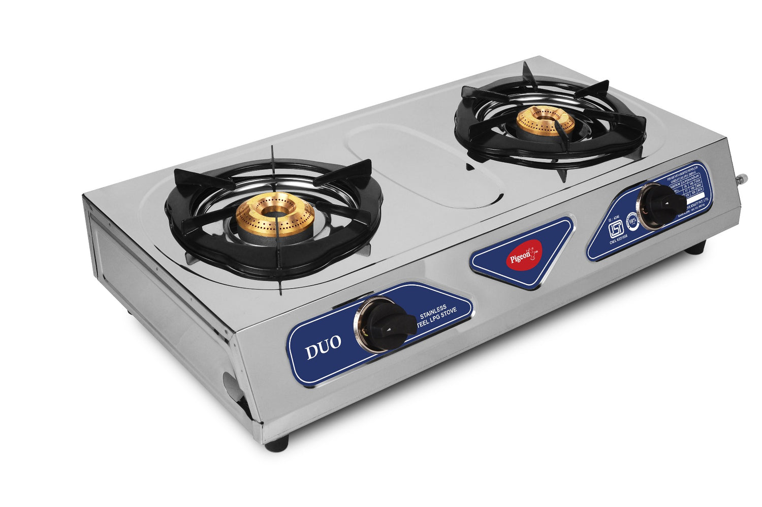 PIGEON DUO STAINLESS STEEL 2 BURNER GAS STOVE