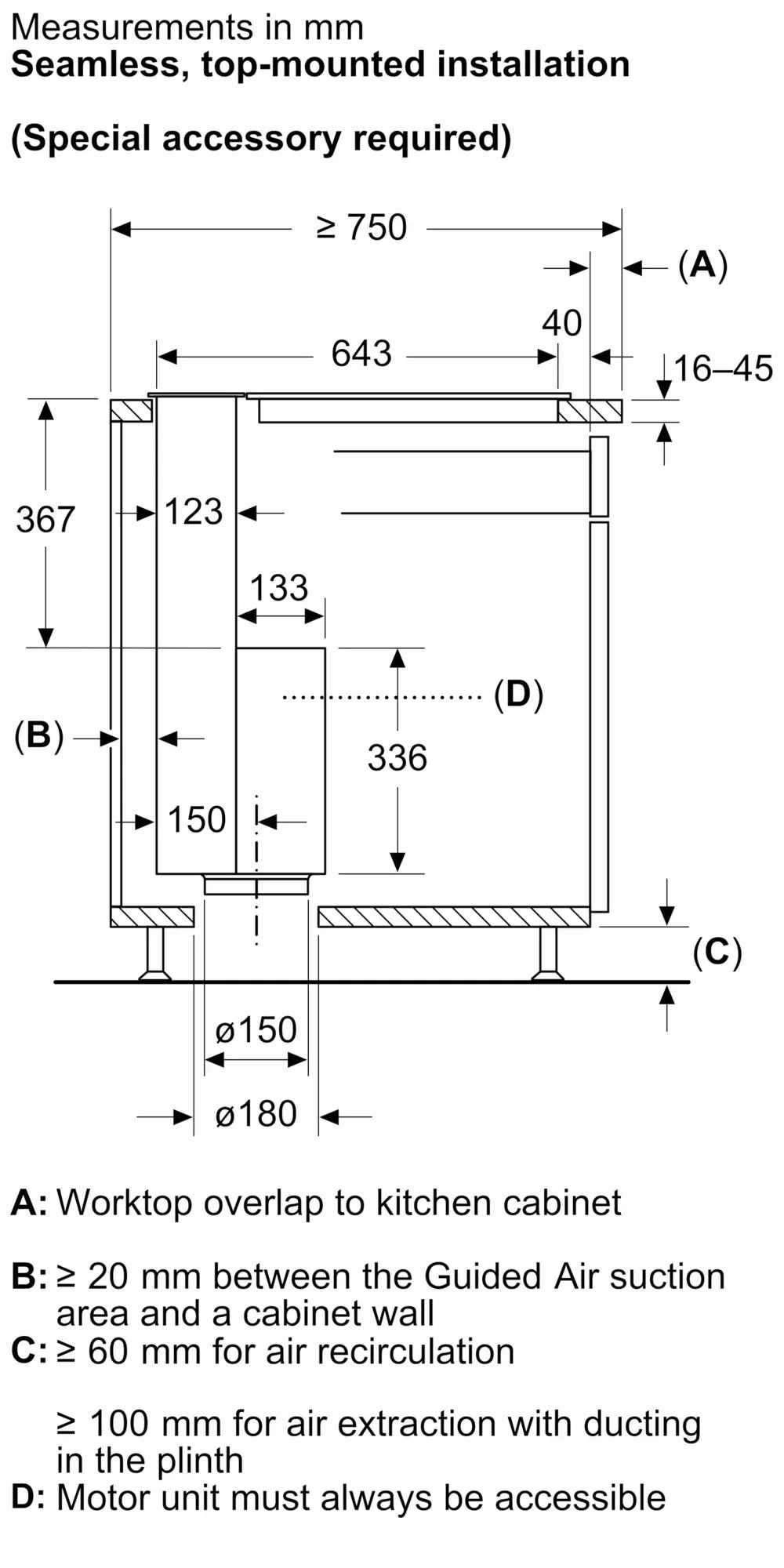 iQ700 90 cm Downdraft Hood Clear Glass Black - LD98WMM66