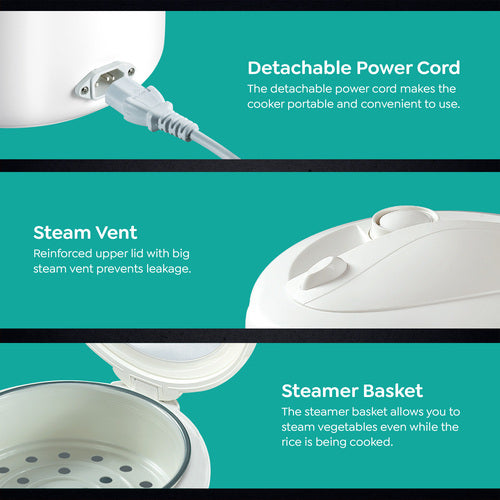 Delight PRWCS 1.8 Electric Rice Cooker | 1.8L Closed Type | Steamer Basket | Steam Vent | Convenient Handle