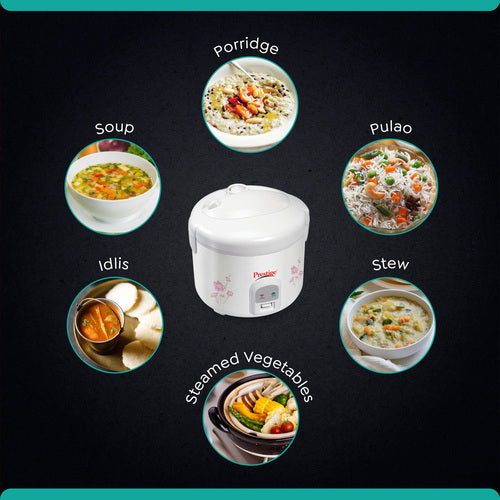 Delight PRWCS 1.8 Electric Rice Cooker | 1.8L Closed Type | Steamer Basket | Steam Vent | Convenient Handle