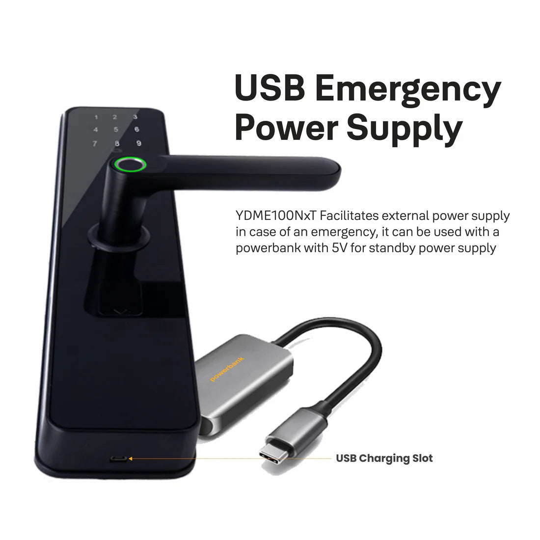 YDME 100 NxT Smart Door Lock (Black)